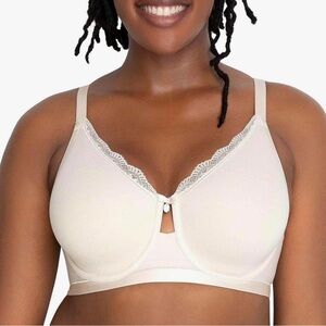 Curvy Couture Cream Lace Accent Bra